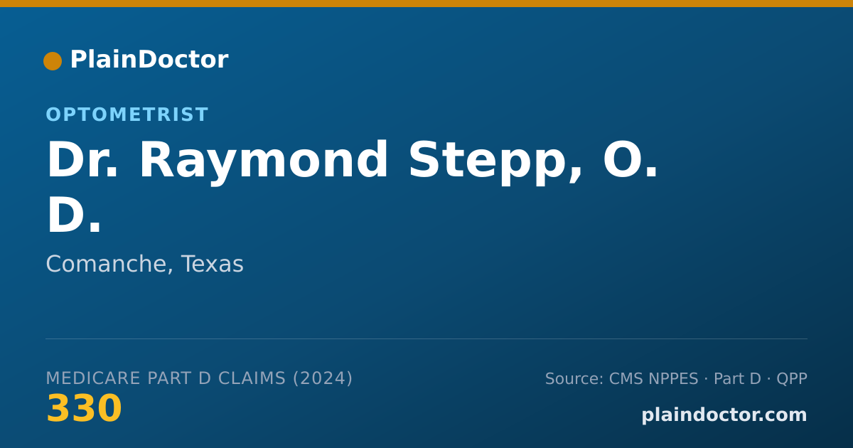 Shareable card for Raymond Stepp, O. D. - Optometrist, Comanche, TX