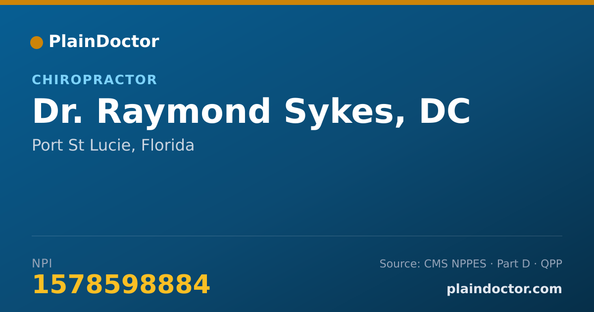 Shareable card for Raymond Sykes, DC - Chiropractor, Port St Lucie, FL