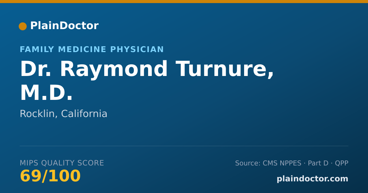 Shareable card for Raymond Turnure, M.D. - Family Medicine Physician, Rocklin, CA