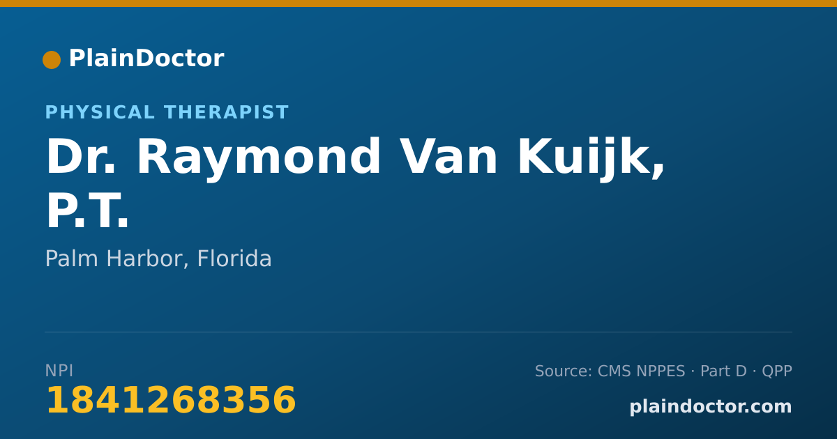 Shareable card for Raymond Van Kuijk, P.T. - Physical Therapist, Palm Harbor, FL