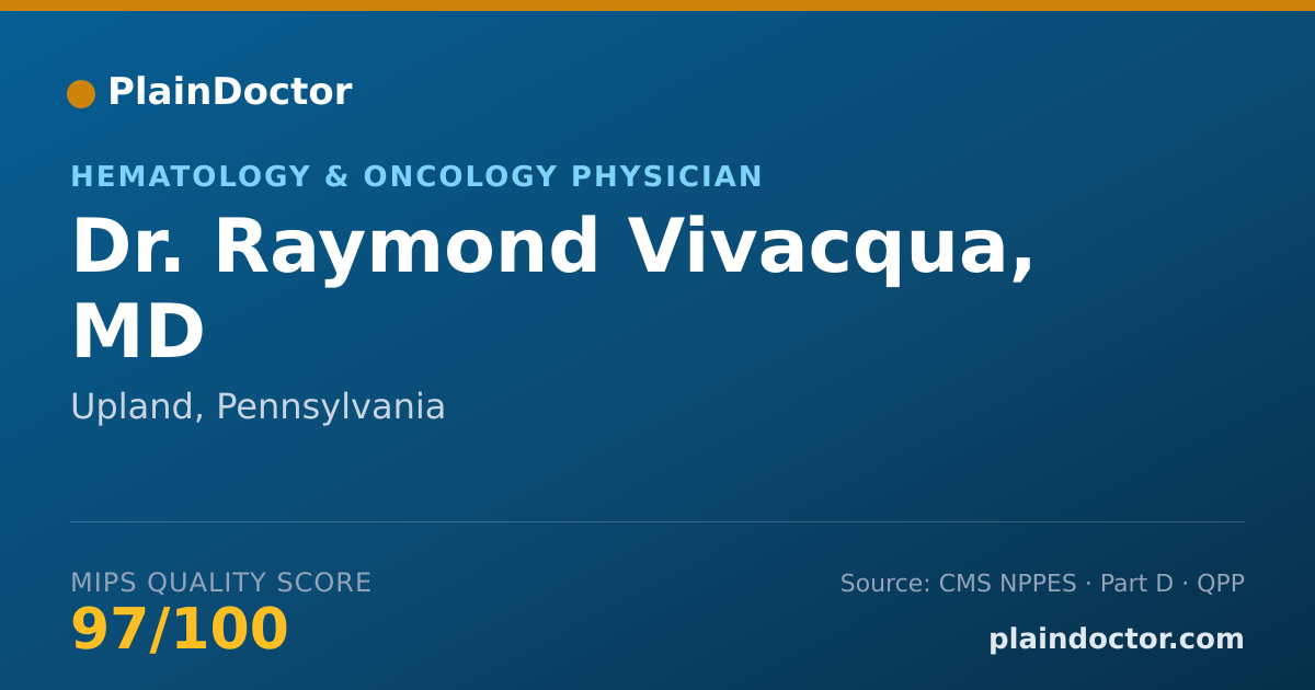 Shareable card for Raymond Vivacqua, MD - Hematology & Oncology Physician, Upland, PA