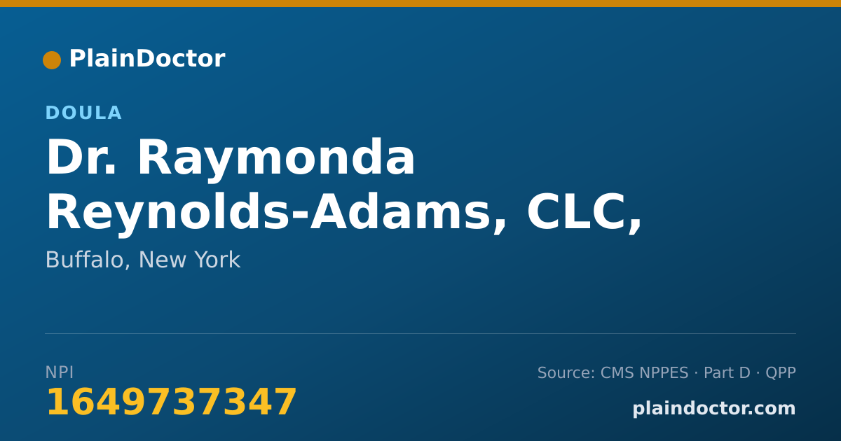 Shareable card for Raymonda Reynolds-Adams, CLC, DOULA - Doula, Buffalo, NY