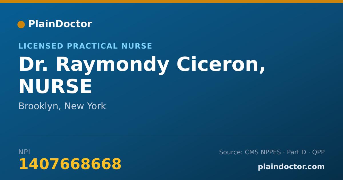 Shareable card for Raymondy Ciceron, NURSE - Licensed Practical Nurse, Brooklyn, NY