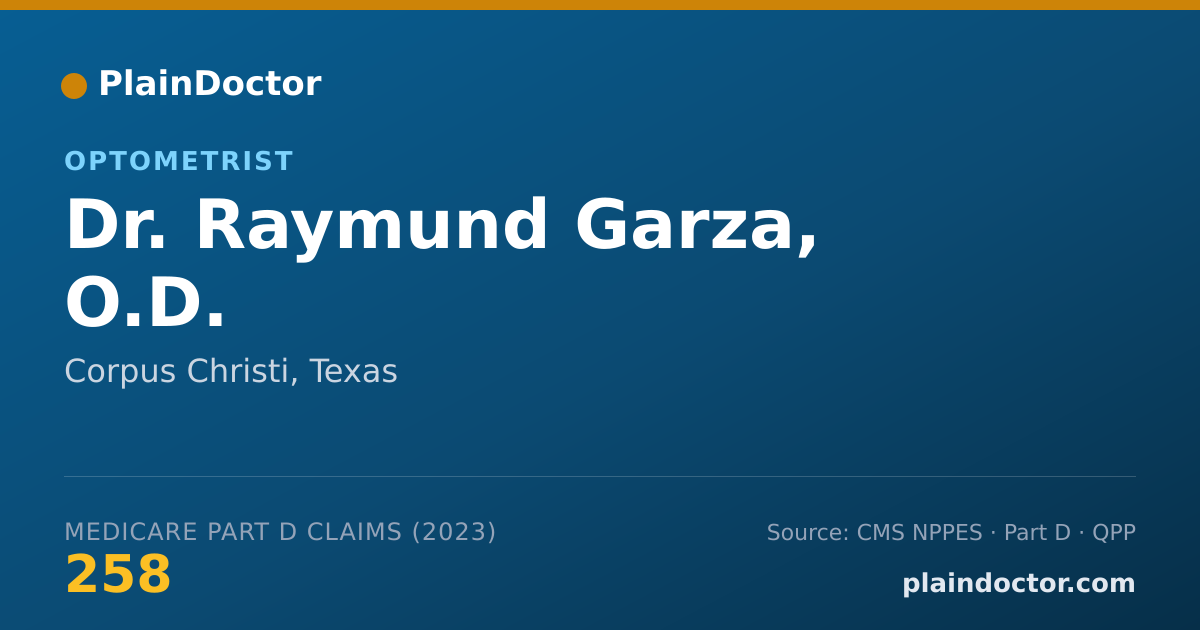 Shareable card for Raymund Garza, O.D. - Optometrist, Corpus Christi, TX