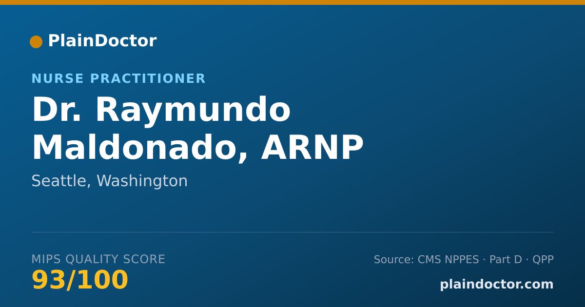 Shareable card for Raymundo Maldonado, ARNP - Nurse Practitioner, Seattle, WA