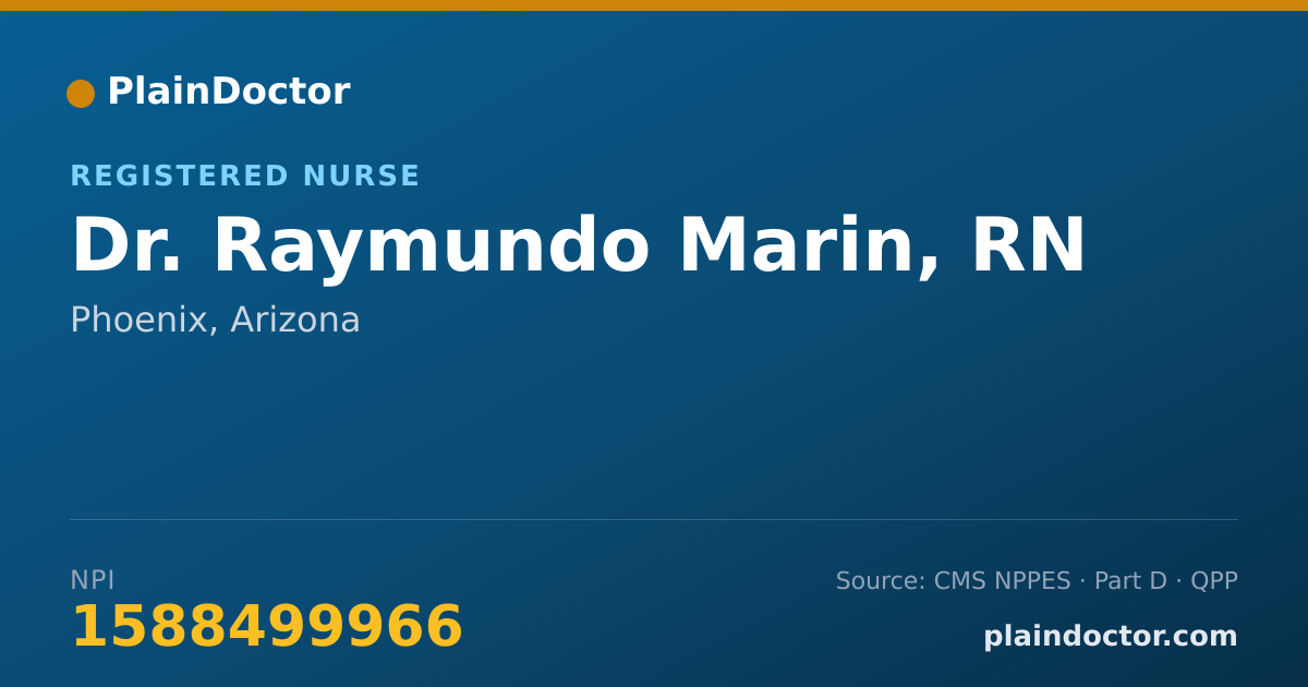 Shareable card for Raymundo Marin, RN - Registered Nurse, Phoenix, AZ