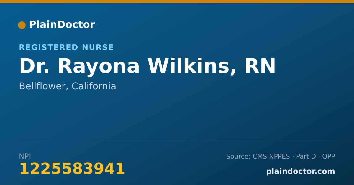 Shareable card for Rayona Wilkins, RN - Registered Nurse, Bellflower, CA