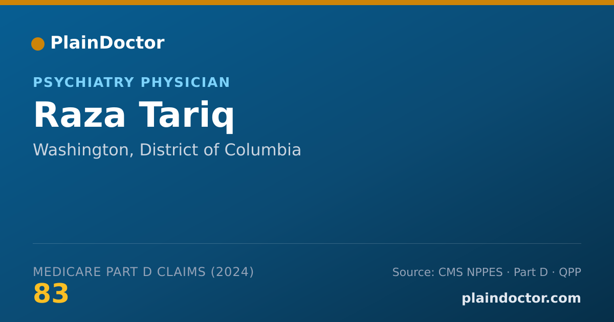 Shareable card for Raza Tariq - Psychiatry Physician, Washington, DC