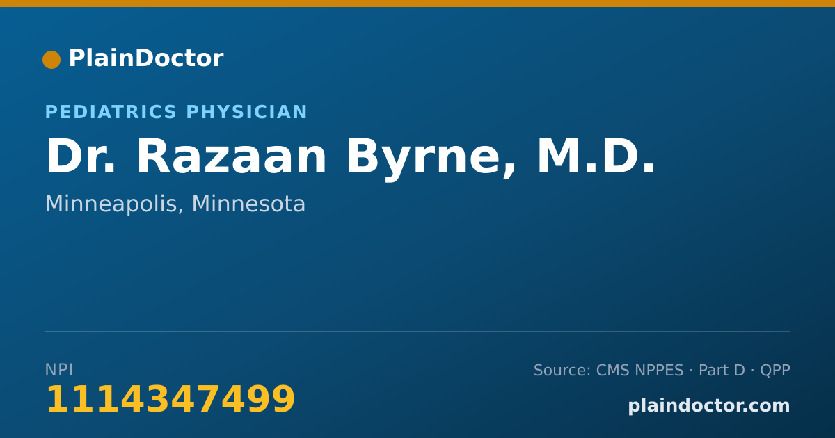 Shareable card for Razaan Byrne, M.D. - Pediatrics Physician, Minneapolis, MN