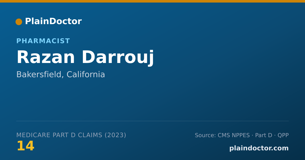 Shareable card for Razan Darrouj - Pharmacist, Bakersfield, CA