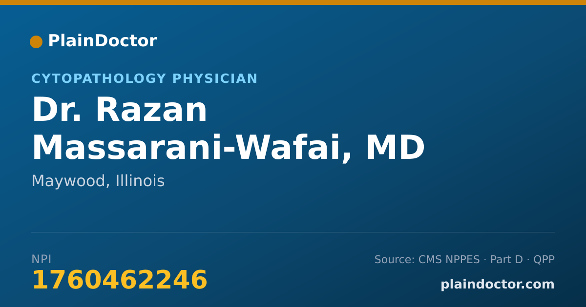 Shareable card for Razan Massarani-Wafai, MD - Cytopathology Physician, Maywood, IL