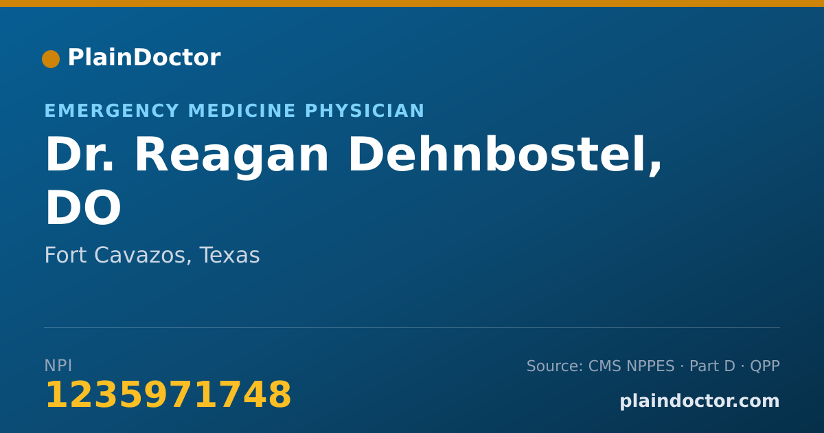 Shareable card for Reagan Dehnbostel, DO - Emergency Medicine Physician, Fort Cavazos, TX
