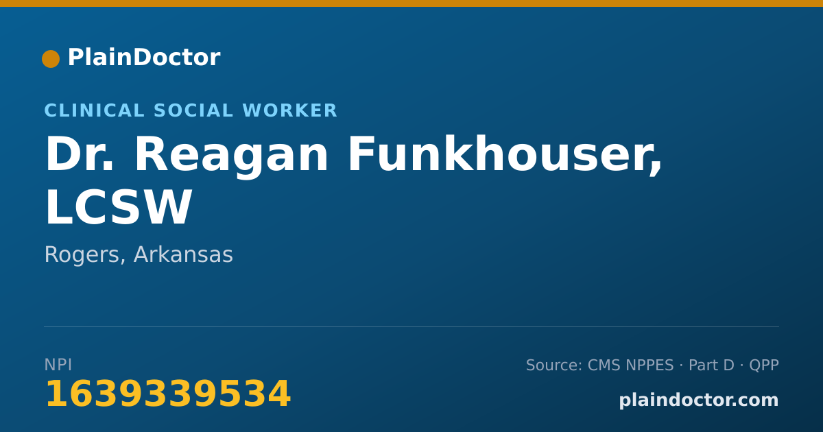 Shareable card for Reagan Funkhouser, LCSW - Clinical Social Worker, Rogers, AR