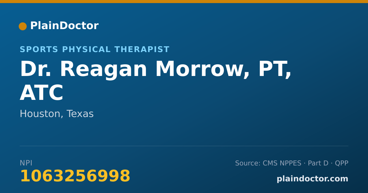 Shareable card for Reagan Morrow, PT, ATC - Sports Physical Therapist, Houston, TX