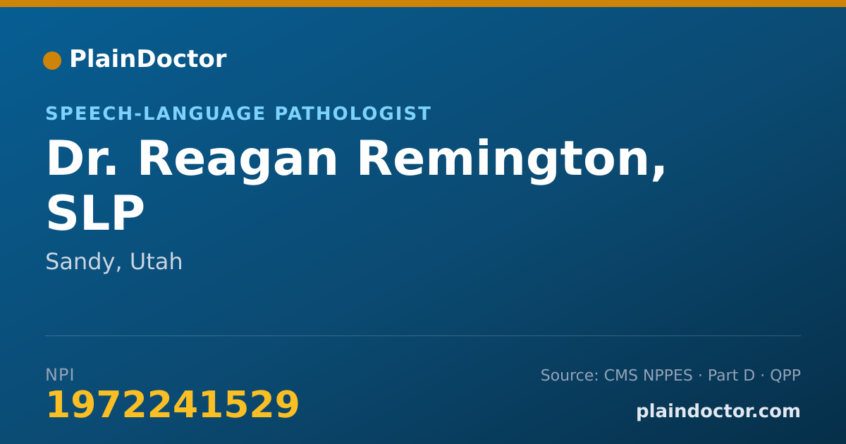 Shareable card for Reagan Remington, SLP - Speech-Language Pathologist, Sandy, UT