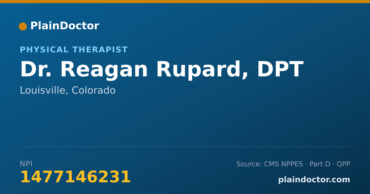 Shareable card for Reagan Rupard, DPT - Physical Therapist, Louisville, CO
