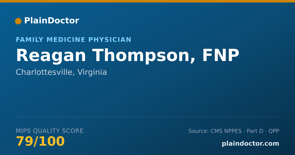 Shareable card for Reagan Thompson, FNP - Family Medicine Physician, Charlottesville, VA