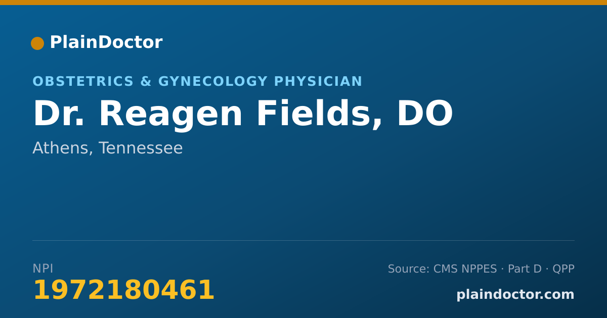 Shareable card for Reagen Fields, DO - Obstetrics & Gynecology Physician, Athens, TN