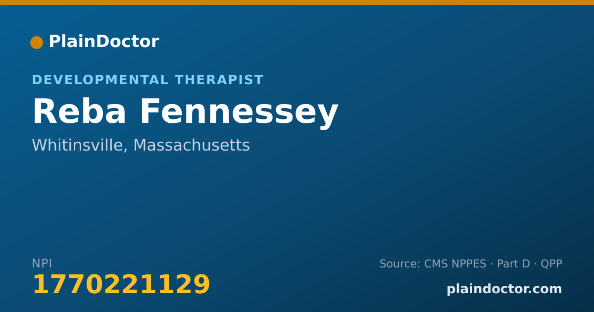 Shareable card for Reba Fennessey - Developmental Therapist, Whitinsville, MA