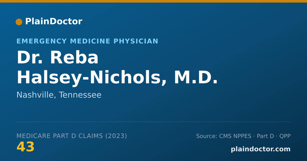 Shareable card for Reba Halsey-Nichols, M.D. - Emergency Medicine Physician, Nashville, TN