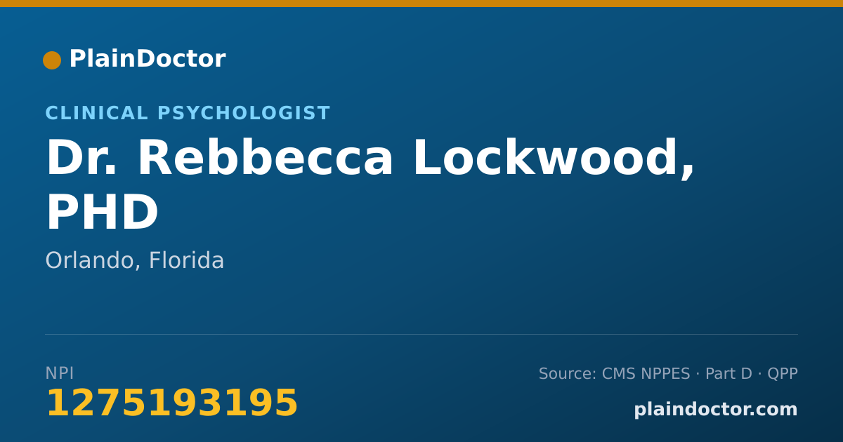 Shareable card for Rebbecca Lockwood, PHD - Clinical Psychologist, Orlando, FL