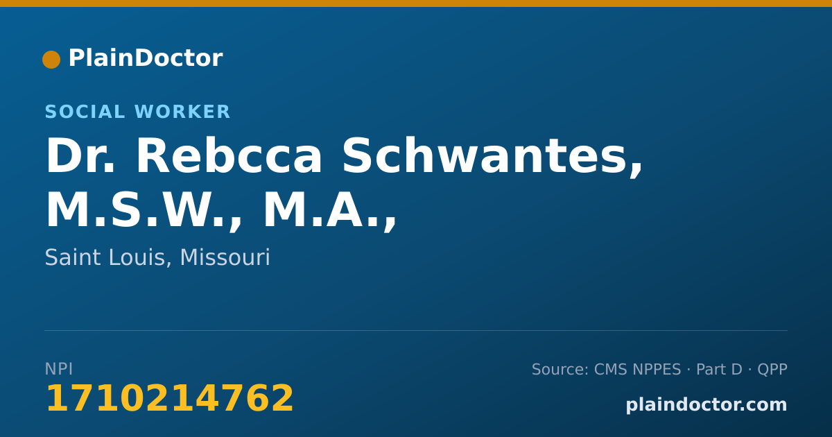 Shareable card for Rebcca Schwantes, M.S.W., M.A., - Social Worker, Saint Louis, MO