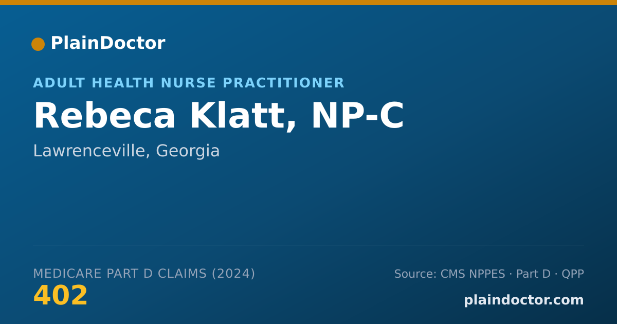 Shareable card for Rebeca Klatt, NP-C - Adult Health Nurse Practitioner, Lawrenceville, GA