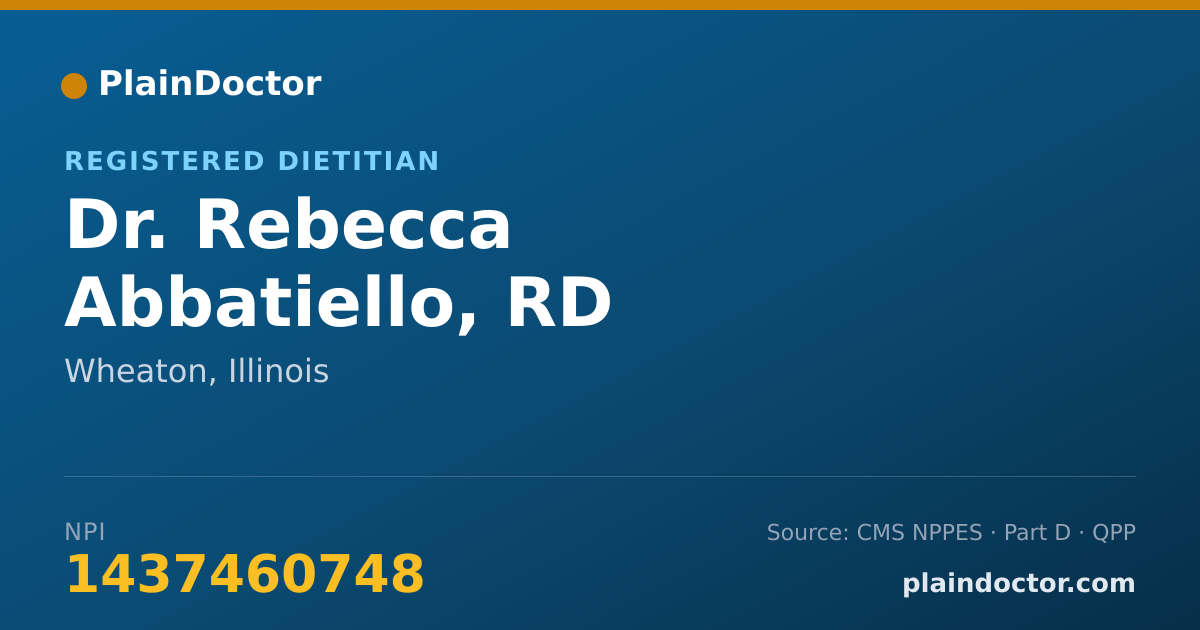 Shareable card for Rebecca Abbatiello, RD - Registered Dietitian, Wheaton, IL