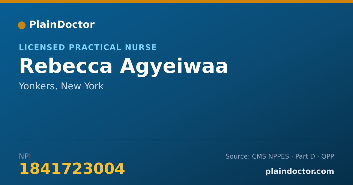 Shareable card for Rebecca Agyeiwaa - Licensed Practical Nurse, Yonkers, NY
