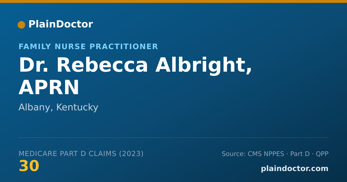 Shareable card for Rebecca Albright, APRN - Family Nurse Practitioner, Albany, KY
