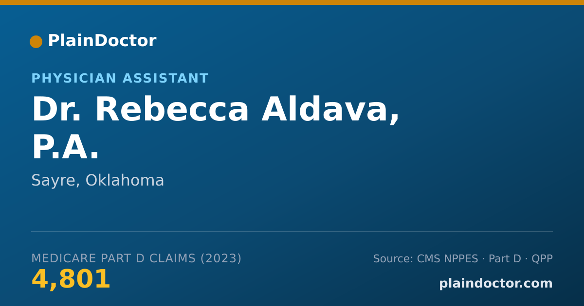 Shareable card for Rebecca Aldava, P.A. - Physician Assistant, Sayre, OK
