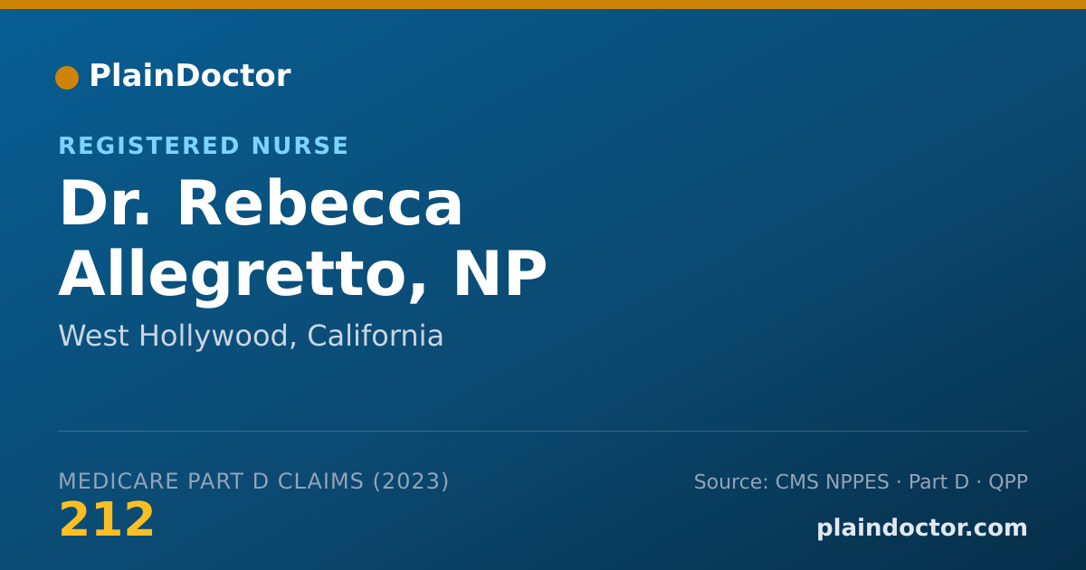 Shareable card for Rebecca Allegretto, NP - Registered Nurse, West Hollywood, CA
