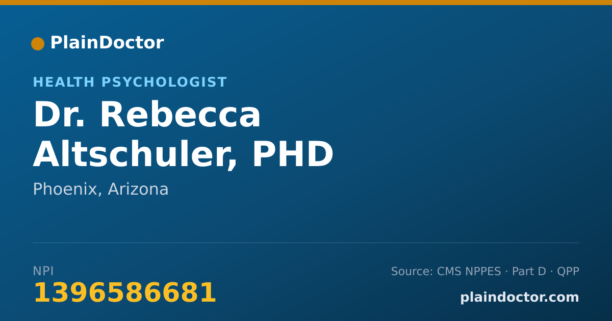 Shareable card for Rebecca Altschuler, PHD - Health Psychologist, Phoenix, AZ