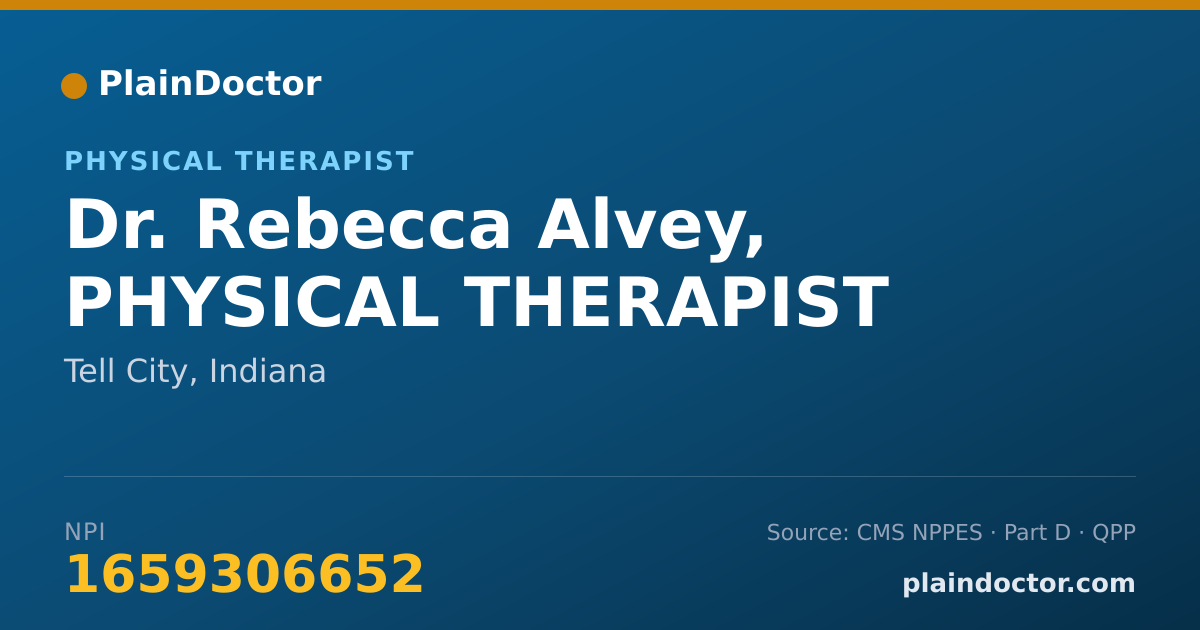 Shareable card for Rebecca Alvey, PHYSICAL THERAPIST - Physical Therapist, Tell City, IN