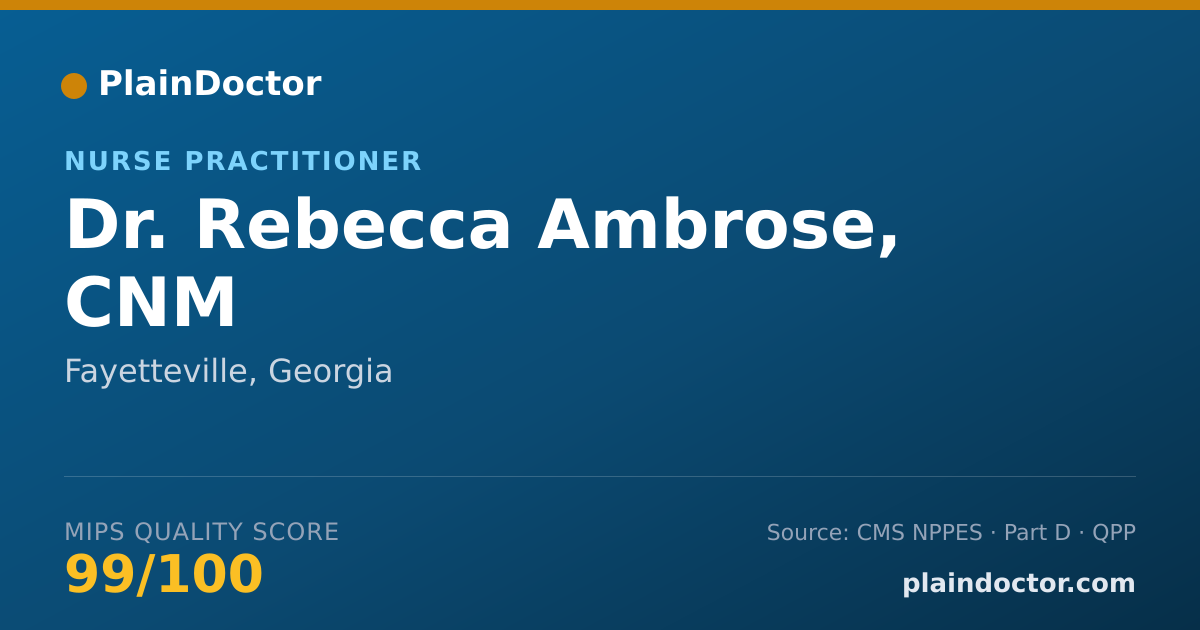 Shareable card for Rebecca Ambrose, CNM - Nurse Practitioner, Fayetteville, GA