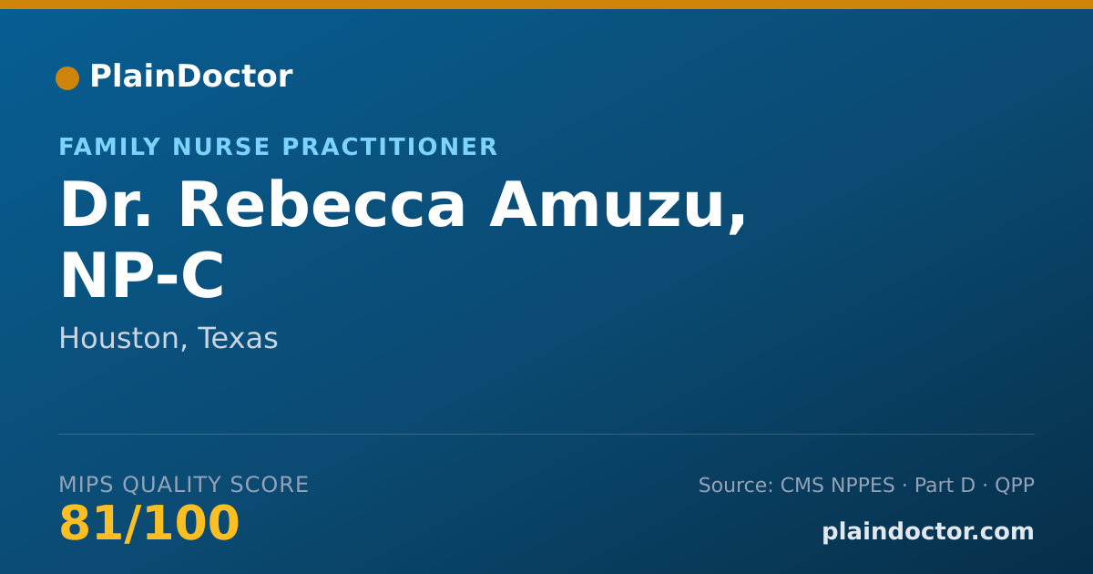 Shareable card for Rebecca Amuzu, NP-C - Family Nurse Practitioner, Houston, TX