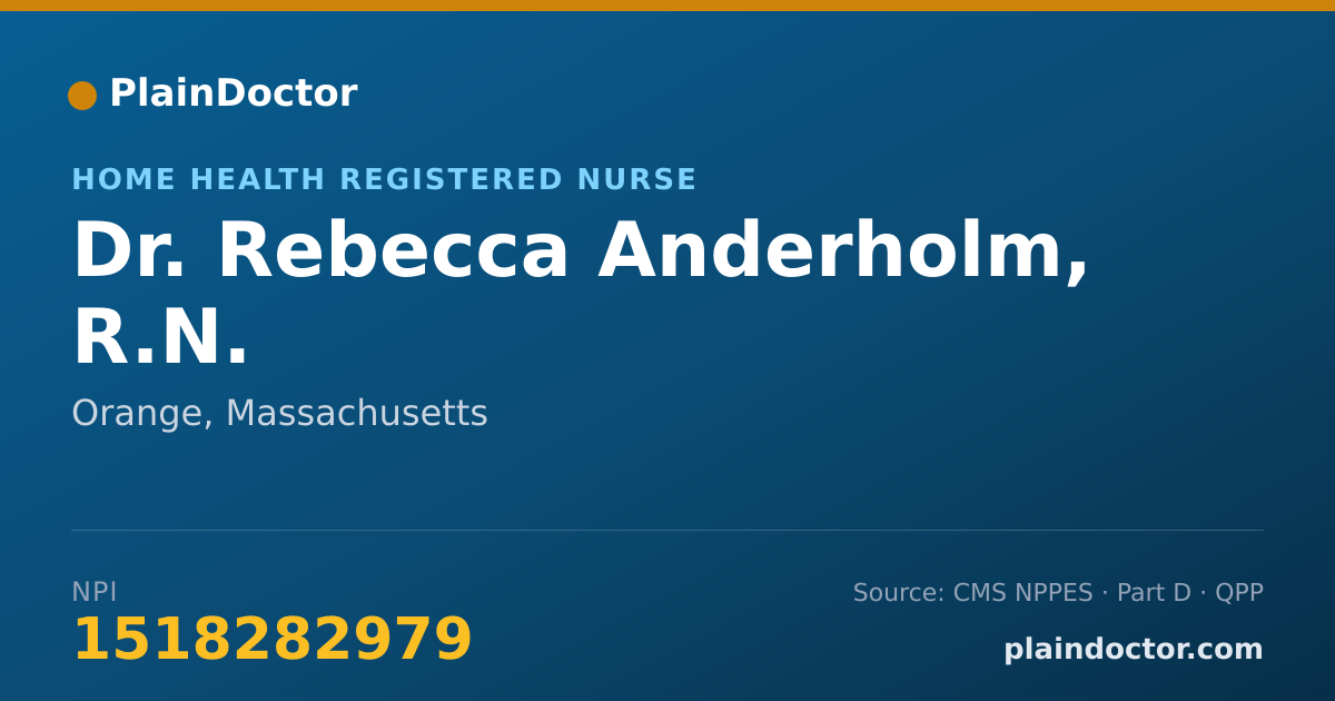 Shareable card for Rebecca Anderholm, R.N. - Home Health Registered Nurse, Orange, MA