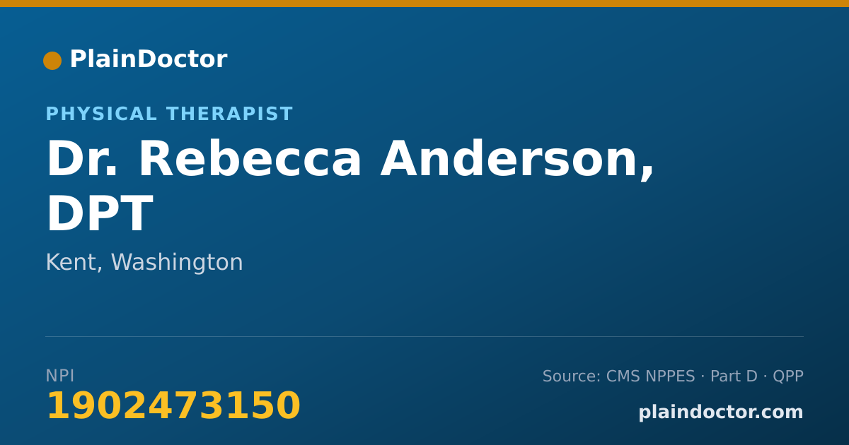 Shareable card for Rebecca Anderson, DPT - Physical Therapist, Kent, WA