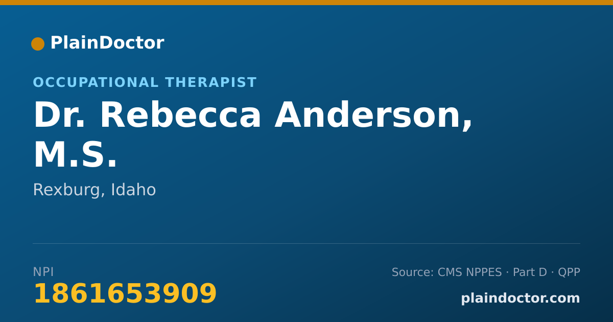 Shareable card for Rebecca Anderson, M.S. - Occupational Therapist, Rexburg, ID