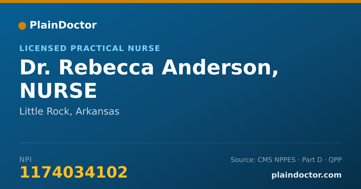 Shareable card for Rebecca Anderson, NURSE - Licensed Practical Nurse, Little Rock, AR