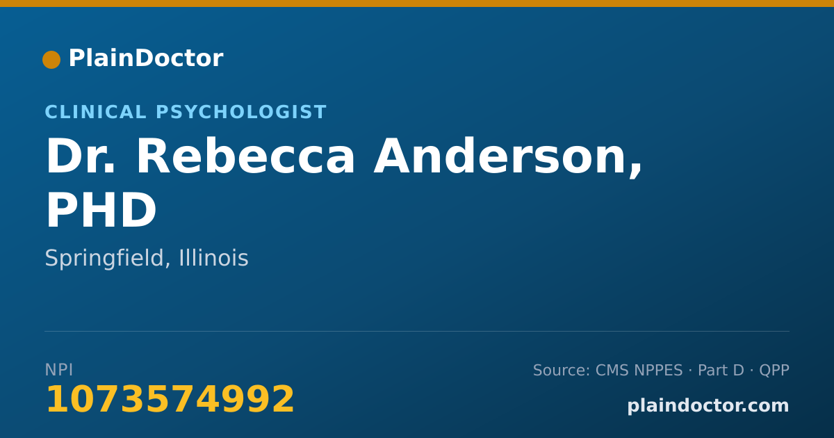 Shareable card for Rebecca Anderson, PHD - Clinical Psychologist, Springfield, IL