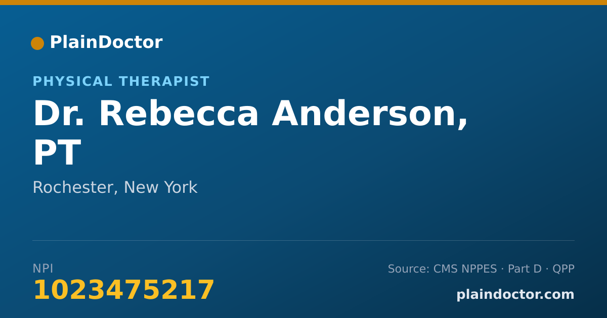 Shareable card for Rebecca Anderson, PT - Physical Therapist, Rochester, NY