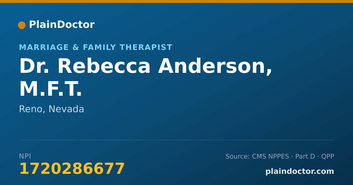 Shareable card for Rebecca Anderson, M.F.T. - Marriage & Family Therapist, Reno, NV