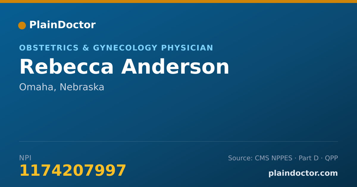 Shareable card for Rebecca Anderson - Obstetrics & Gynecology Physician, Omaha, NE