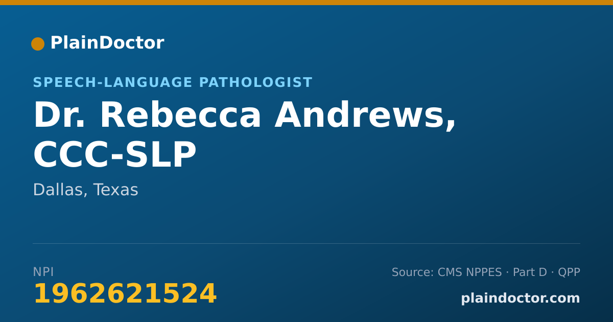 Shareable card for Rebecca Andrews, CCC-SLP - Speech-Language Pathologist, Dallas, TX