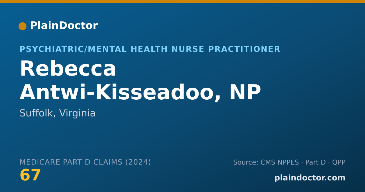 Shareable card for Rebecca Antwi-Kisseadoo, NP - Psychiatric/Mental Health Nurse Practitioner, Suffolk, VA