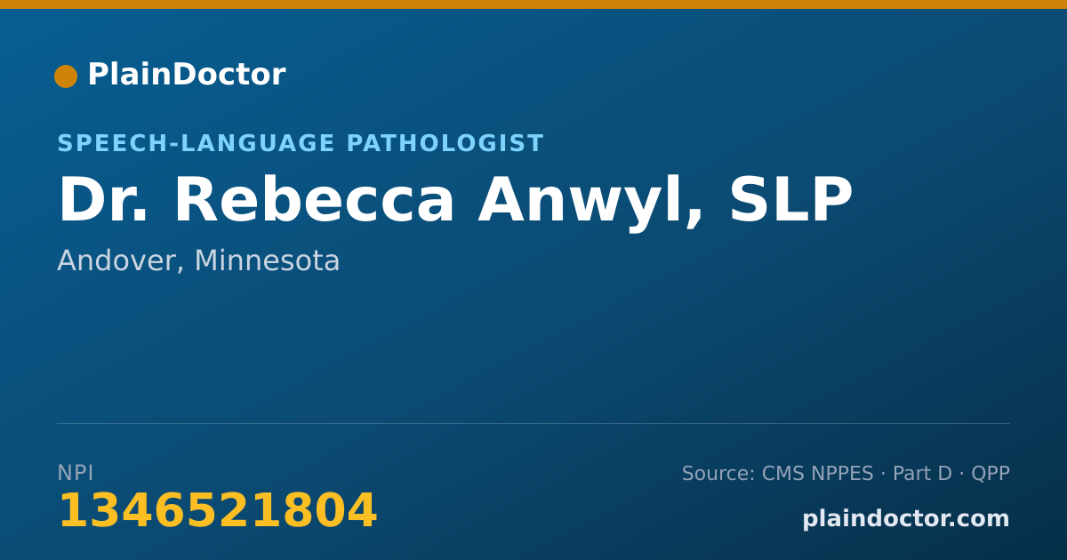 Shareable card for Rebecca Anwyl, SLP - Speech-Language Pathologist, Andover, MN