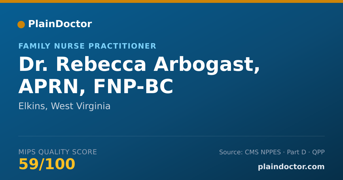 Shareable card for Rebecca Arbogast, APRN, FNP-BC - Family Nurse Practitioner, Elkins, WV