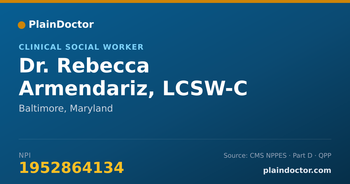 Shareable card for Rebecca Armendariz, LCSW-C - Clinical Social Worker, Baltimore, MD
