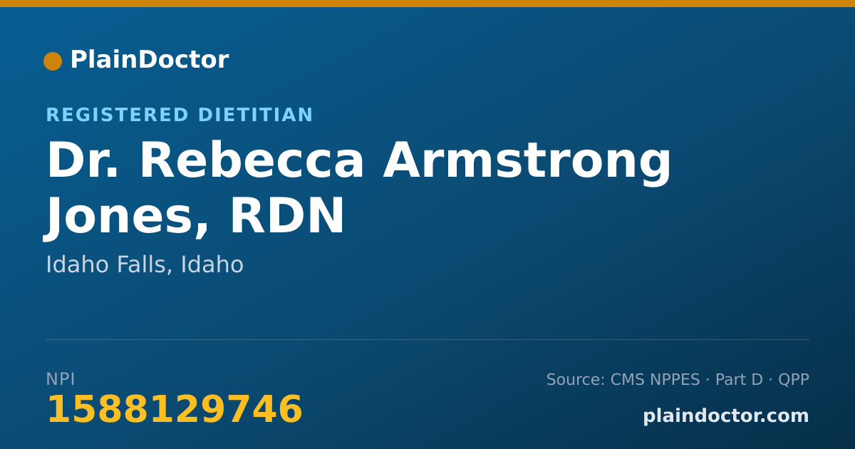 Shareable card for Rebecca Armstrong Jones, RDN - Registered Dietitian, Idaho Falls, ID